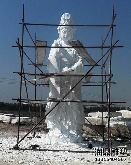 大型汉白玉观音雕像(图2)